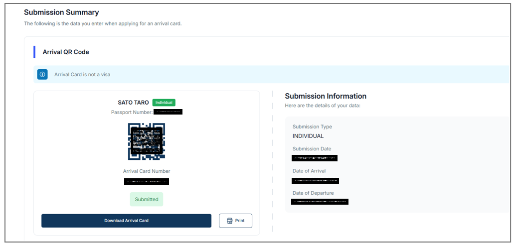 All Indonesia 登録完了時に表示されるQRコードの例