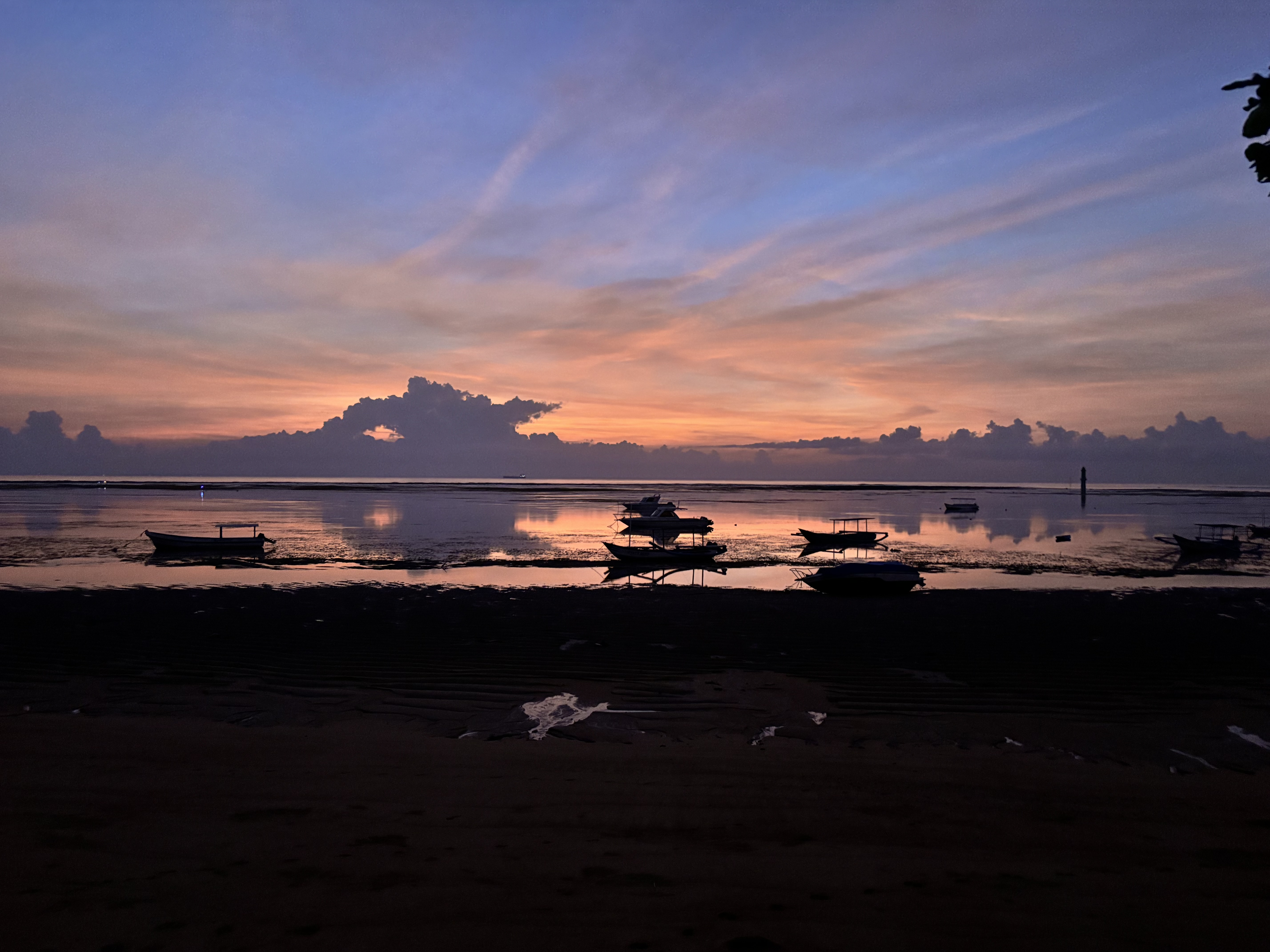 Sanur Beach boardwalk and calm seaside, Bali